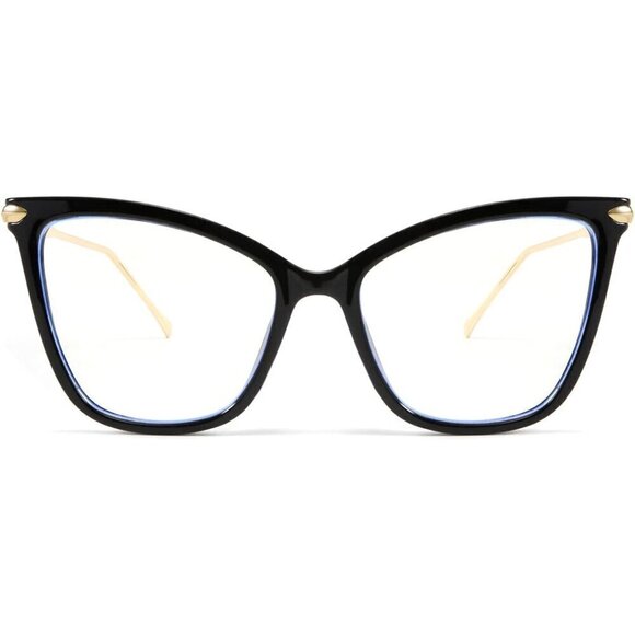 ? Feisedy Oversized Glasses Women Black Cat Eye Frame Light Blocking Eyewear